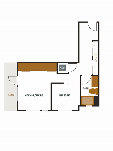 a floor plan of a house with a bedroom and a living room